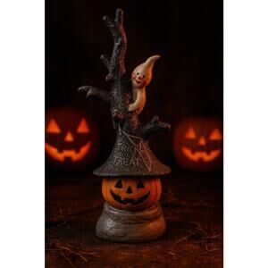 Vintage Midwest Importers of Cannon Falls Halloween Figurine – Hand-Carved Wood